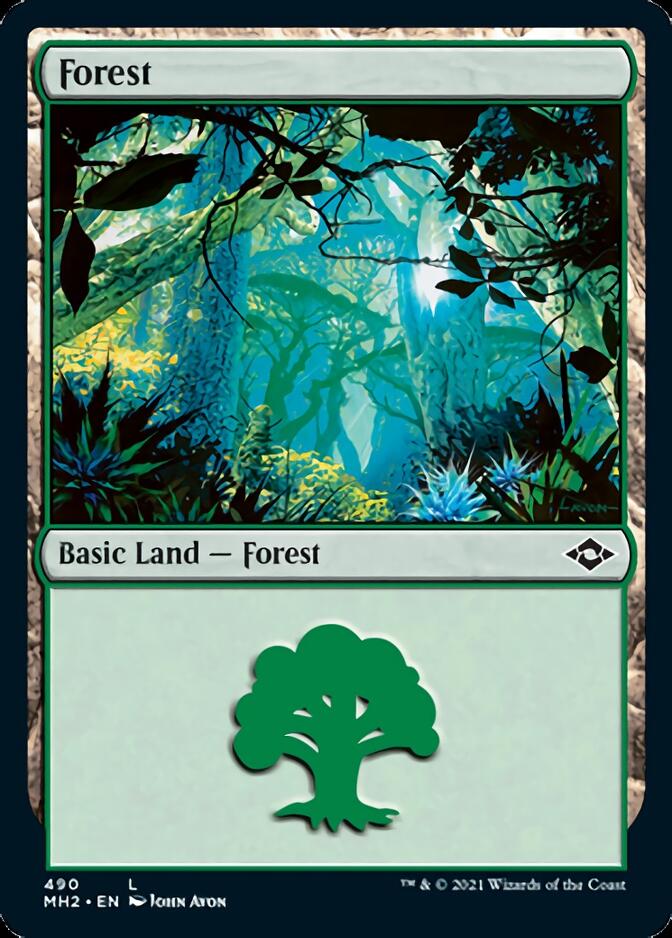 Forest (490) (Foil Etched) [Modern Horizons 2] | Arkham Games and Comics