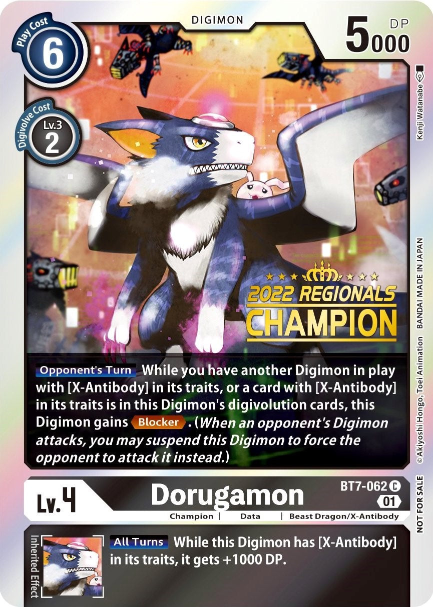 Dorugamon [BT7-062] (2022 Championship Offline Regional) (Online Champion) [Next Adventure Promos] | Arkham Games and Comics