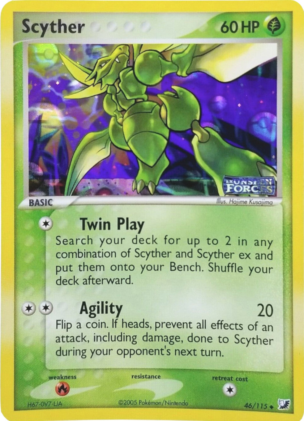 Scyther (46/115) (Stamped) [EX: Unseen Forces] | Arkham Games and Comics