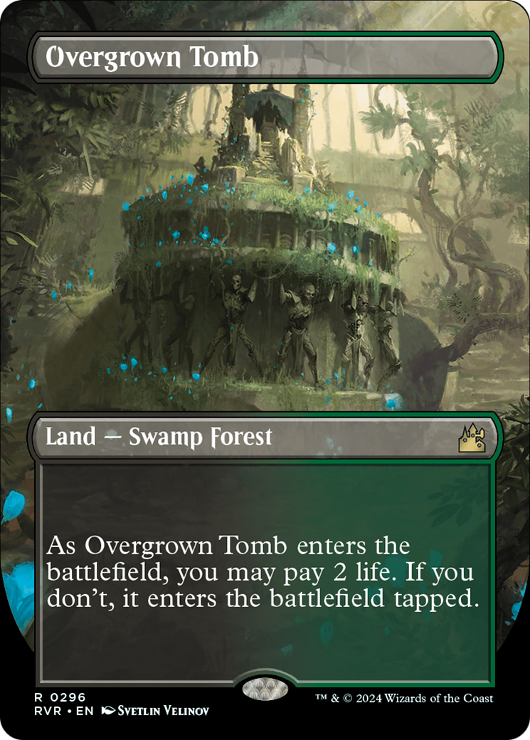 Overgrown Tomb (Borderless) [Ravnica Remastered] | Arkham Games and Comics