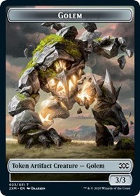 Golem // Human Soldier Double-sided Token [Double Masters Tokens] | Arkham Games and Comics
