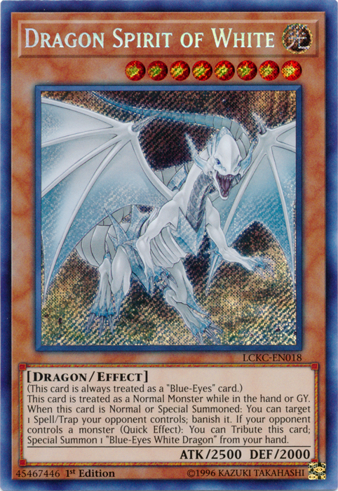 Dragon Spirit of White [LCKC-EN018] Secret Rare | Arkham Games and Comics