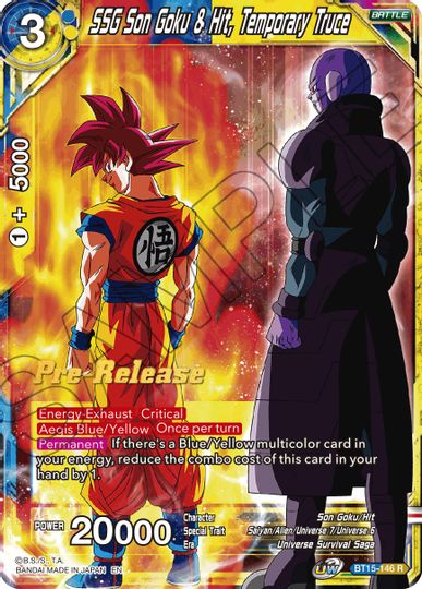 SSG Son Goku & Hit, Temporary Truce (BT15-146) [Saiyan Showdown Prerelease Promos] | Arkham Games and Comics