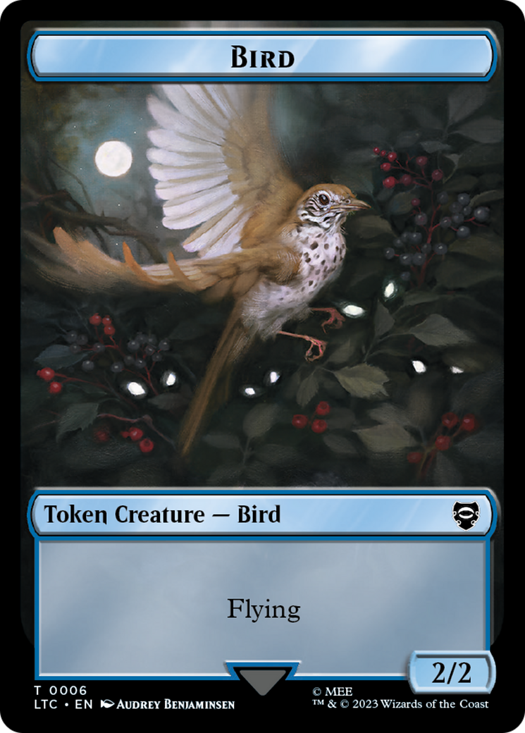 Elf Warrior // Bird Double Sided Token [The Lord of the Rings: Tales of Middle-Earth Commander Tokens] | Arkham Games and Comics