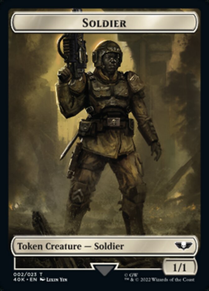 Soldier (002) // Zephyrim Double-sided Token (Surge Foil) [Universes Beyond: Warhammer 40,000 Tokens] | Arkham Games and Comics