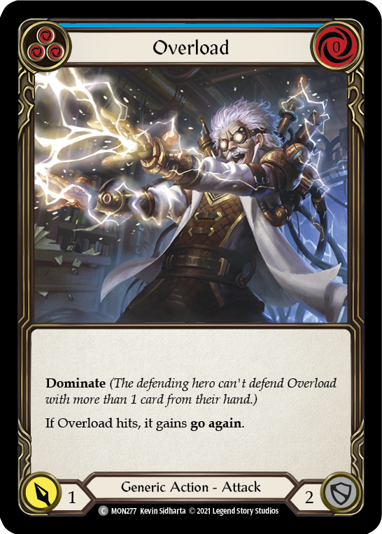 Overload (Blue) [MON277] (Monarch)  1st Edition Normal | Arkham Games and Comics