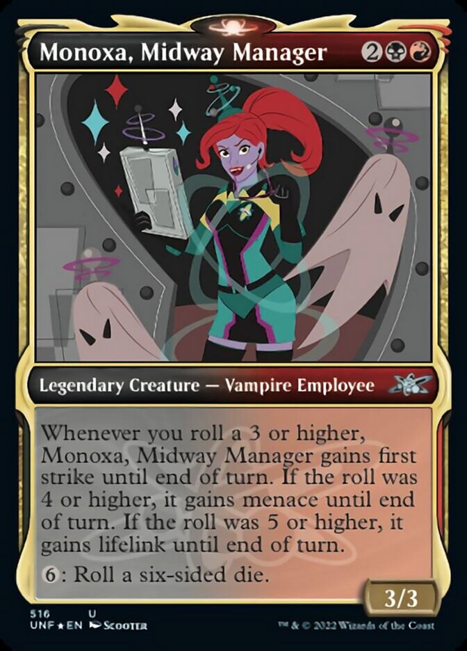 Monoxa, Midway Manager (Showcase) (Galaxy Foil) [Unfinity] | Arkham Games and Comics