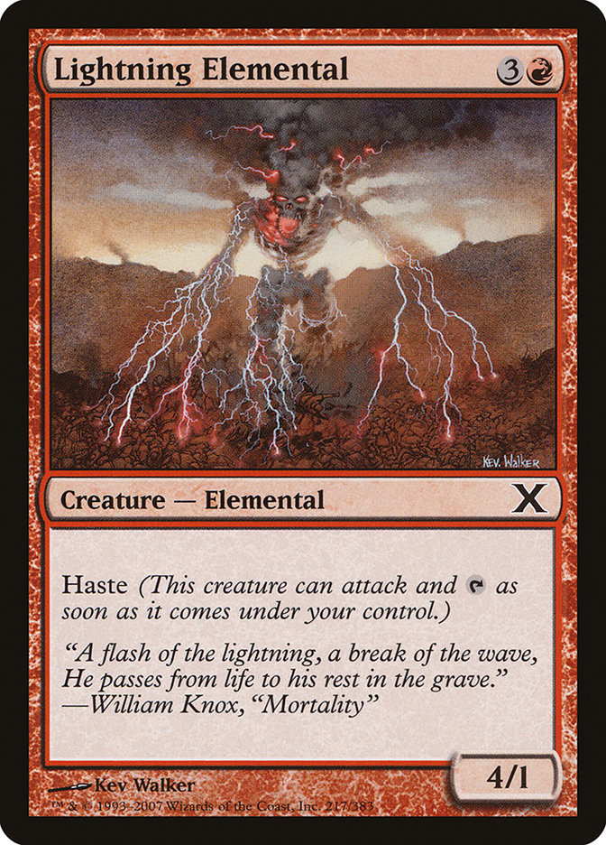 Lightning Elemental [Tenth Edition] | Arkham Games and Comics