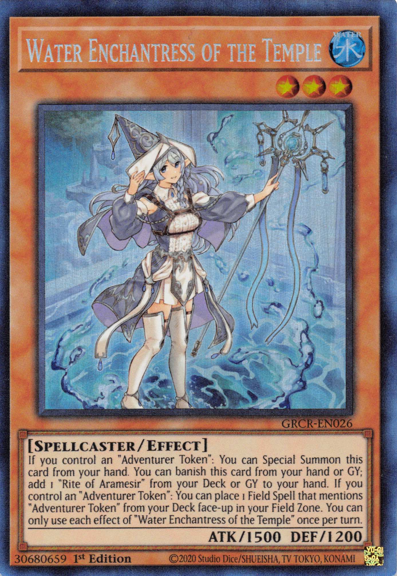 Water Enchantress of the Temple [GRCR-EN026] Collector's Rare | Arkham Games and Comics