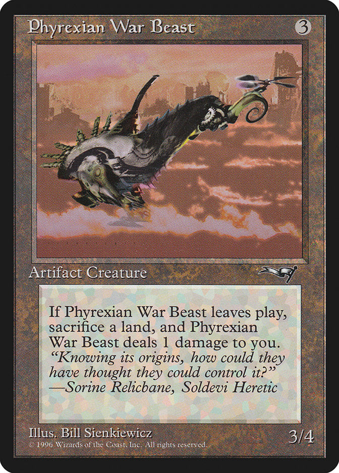 Phyrexian War Beast (Signature on Left) [Alliances] | Arkham Games and Comics