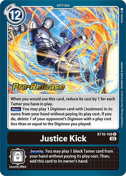 Justice Kick [BT10-106] [Xros Encounter Pre-Release Cards] | Arkham Games and Comics