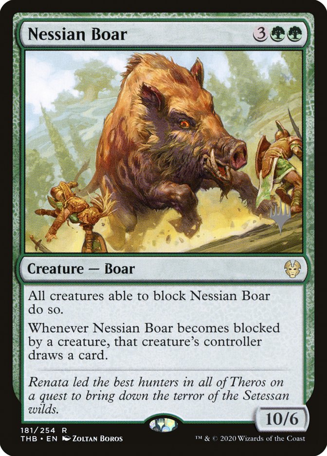 Nessian Boar (Promo Pack) [Theros Beyond Death Promos] | Arkham Games and Comics