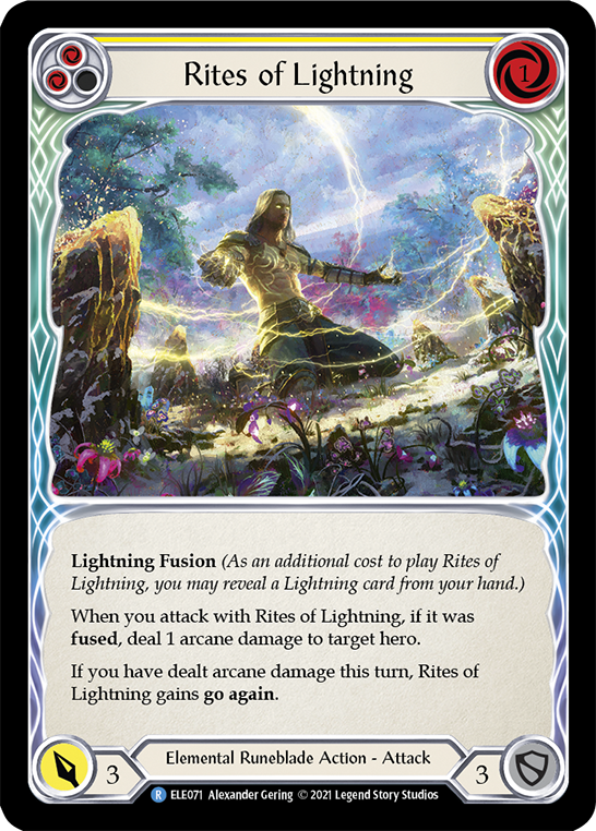 Rites of Lightning (Yellow) [ELE071] (Tales of Aria)  1st Edition Rainbow Foil | Arkham Games and Comics