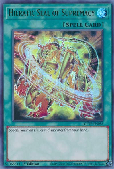 Hieratic Seal of Supremacy [GFTP-EN055] Ultra Rare | Arkham Games and Comics