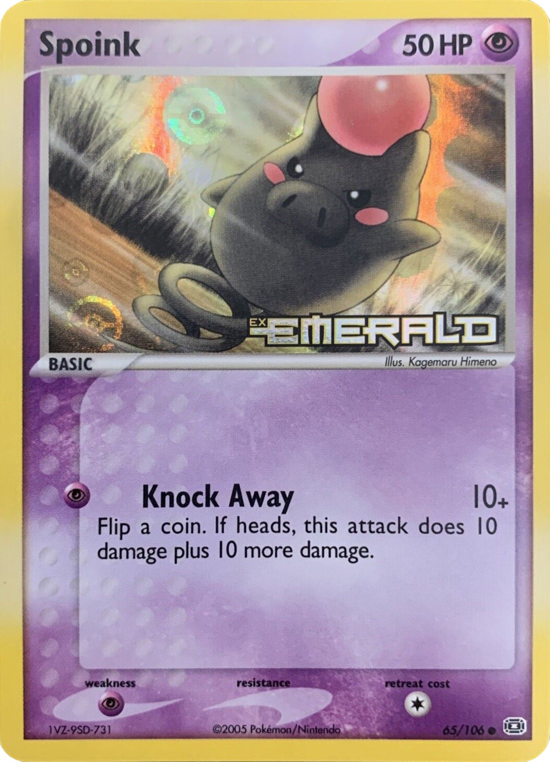 Spoink (65/106) (Stamped) [EX: Emerald] | Arkham Games and Comics