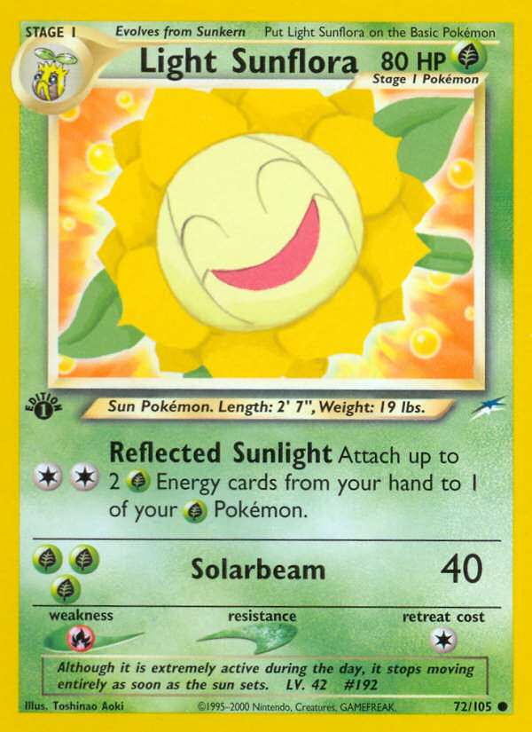 Light Sunflora (72/105) [Neo Destiny 1st Edition] | Arkham Games and Comics