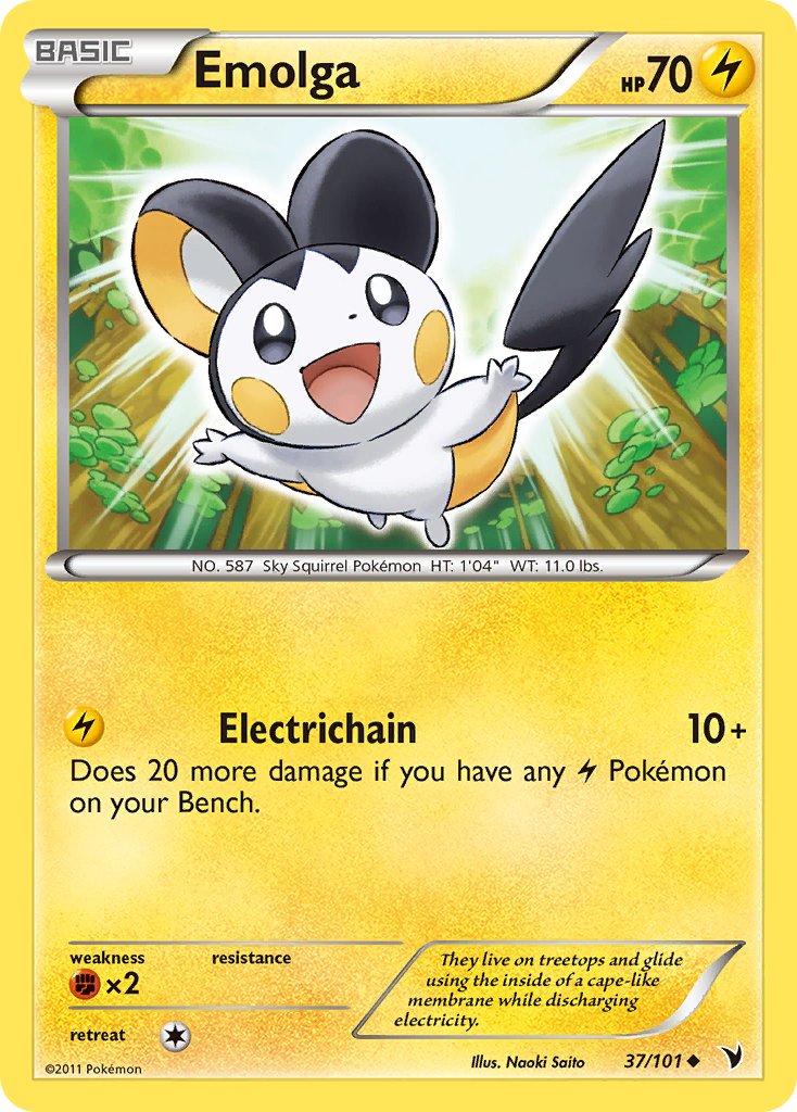 Emolga (37/101) [Black & White: Noble Victories] | Arkham Games and Comics