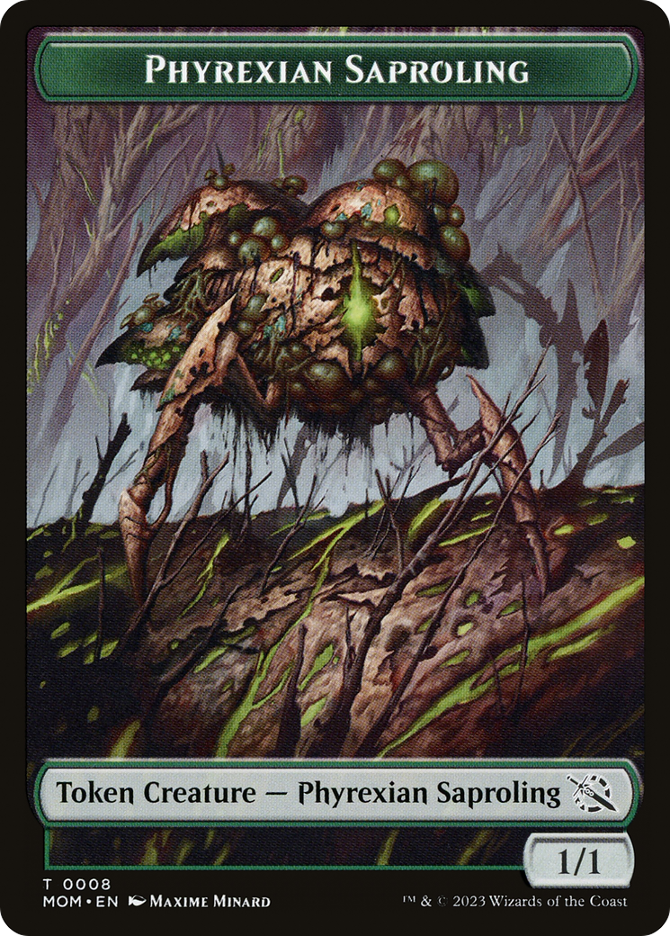 Treasure (20) // Phyrexian Saproling Double-Sided Token [March of the Machine Tokens] | Arkham Games and Comics