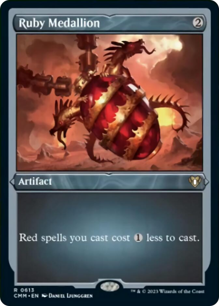 Ruby Medallion (Foil Etched) [Commander Masters] | Arkham Games and Comics