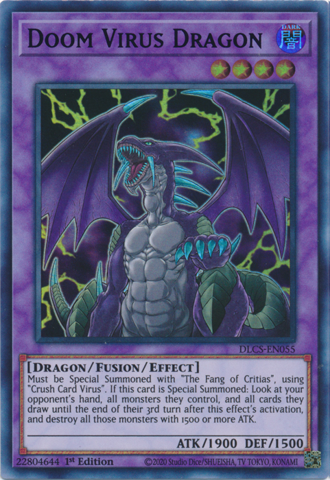 Doom Virus Dragon (Green) [DLCS-EN055] Ultra Rare | Arkham Games and Comics