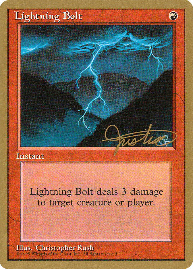 Lightning Bolt (Mark Justice) [Pro Tour Collector Set] | Arkham Games and Comics