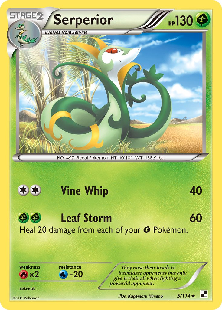 Serperior (5/114) (Cracked Ice Holo) (Theme Deck Exclusive) [Black & White: Base Set] | Arkham Games and Comics