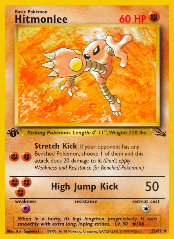 Hitmonlee (22/62) [Fossil 1st Edition] | Arkham Games and Comics