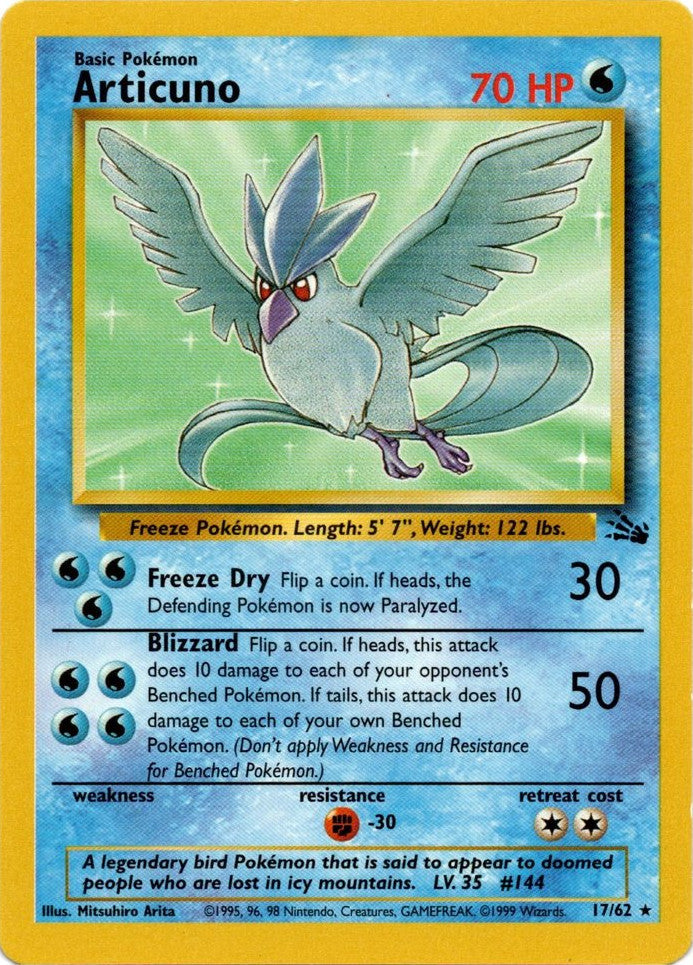 Articuno (17/62) [Fossil Unlimited] | Arkham Games and Comics