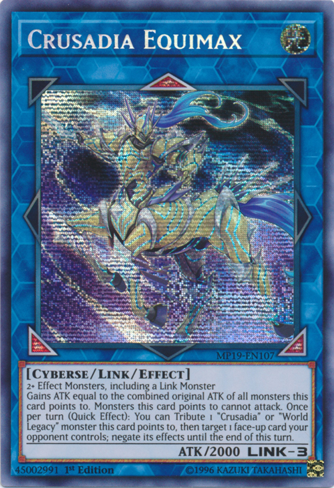 Crusadia Equimax [MP19-EN107] Prismatic Secret Rare | Arkham Games and Comics