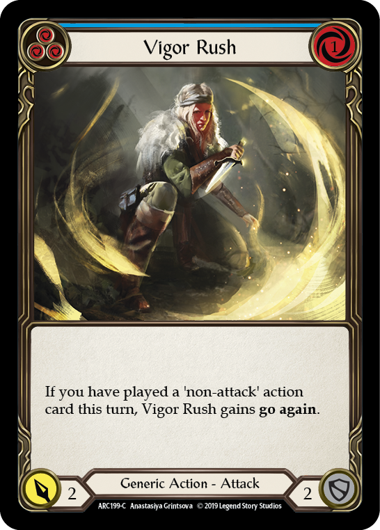 Vigor Rush (Blue) [ARC199-C] (Arcane Rising)  1st Edition Rainbow Foil | Arkham Games and Comics