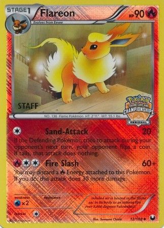 Flareon (12/108) (Regional Championship 2013 Promo Staff) [Black & White: Dark Explorers] | Arkham Games and Comics