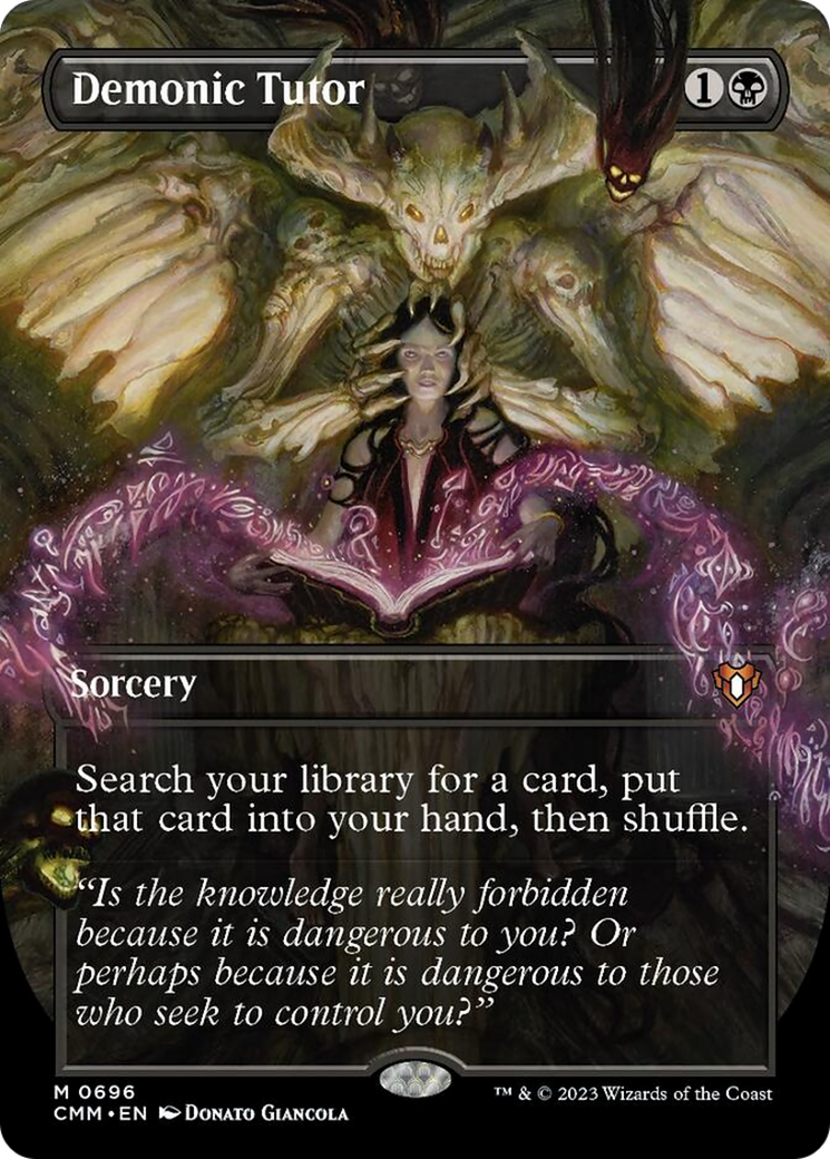 Demonic Tutor (Borderless Alternate Art) [Commander Masters] | Arkham Games and Comics