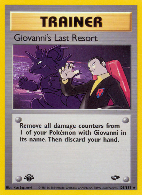 Giovanni's Last Resort (105/132) [Gym Challenge 1st Edition] | Arkham Games and Comics