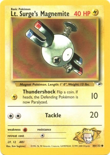 Lt. Surge's Magnemite (80/132) [Gym Heroes Unlimited] | Arkham Games and Comics