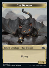 Cat Dragon // Vampire Double-sided Token [Double Masters 2022 Tokens] | Arkham Games and Comics