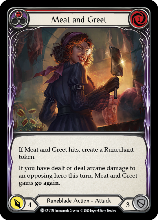 Meat and Greet (Red) [CRU151] (Crucible of War)  1st Edition Rainbow Foil | Arkham Games and Comics