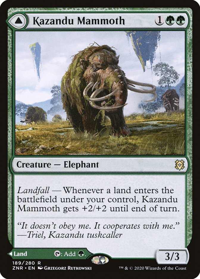 Kazandu Mammoth // Kazandu Valley [Zendikar Rising] | Arkham Games and Comics