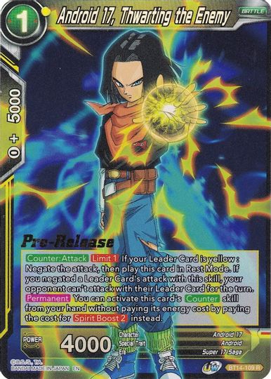 Android 17, Thwarting the Enemy (BT14-109) [Cross Spirits Prerelease Promos] | Arkham Games and Comics