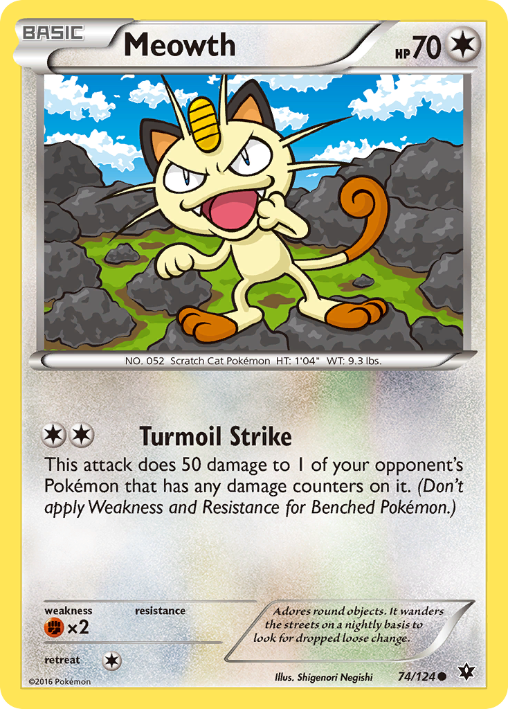 Meowth (74/124) [XY: Fates Collide] | Arkham Games and Comics