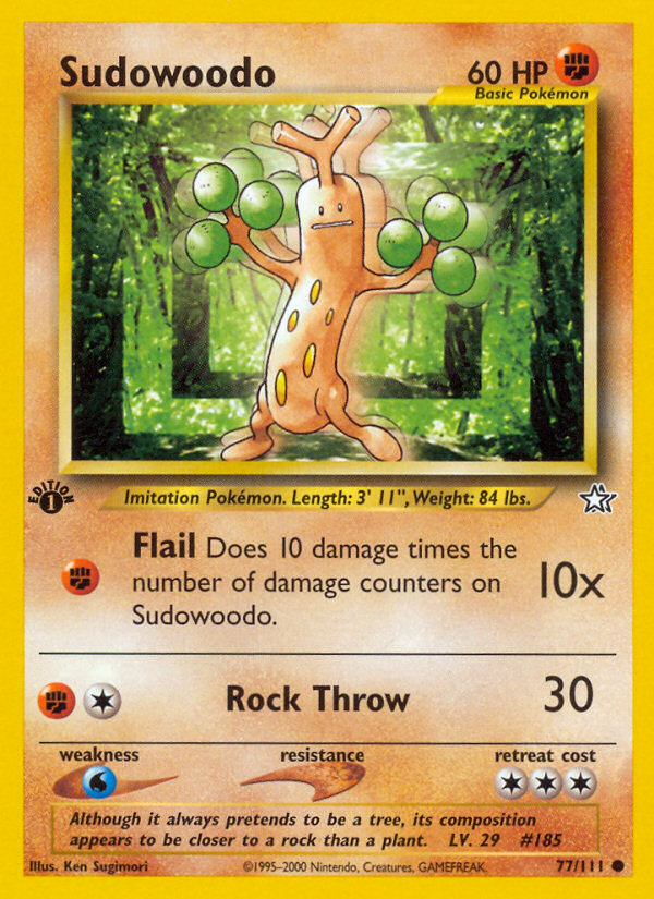 Sudowoodo (77/111) [Neo Genesis 1st Edition] | Arkham Games and Comics