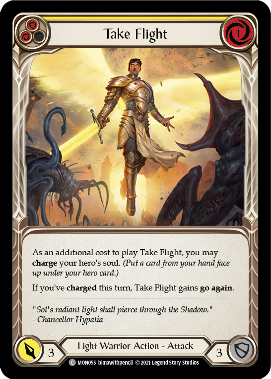 Take Flight (Yellow) [MON055-RF] (Monarch)  1st Edition Rainbow Foil | Arkham Games and Comics