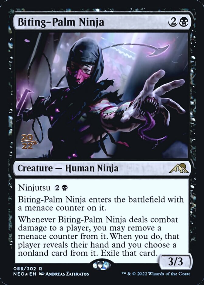 Biting-Palm Ninja [Kamigawa: Neon Dynasty Prerelease Promos] | Arkham Games and Comics