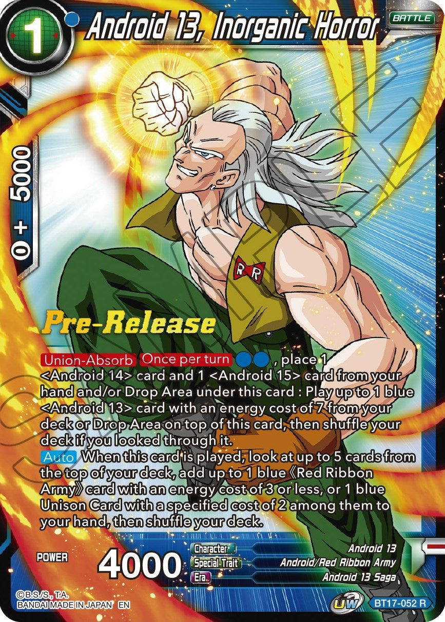 Android 13, Inorganic Horror (BT17-052) [Ultimate Squad Prerelease Promos] | Arkham Games and Comics