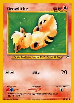 Growlithe (68/105) [Neo Destiny Unlimited] | Arkham Games and Comics