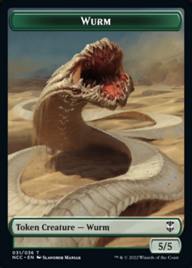 Elf Warrior // Wurm Double-sided Token [Streets of New Capenna Commander Tokens] | Arkham Games and Comics