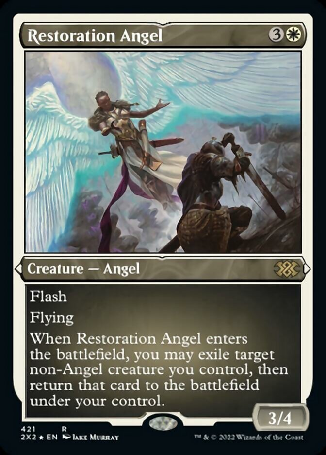 Restoration Angel (Foil Etched) [Double Masters 2022] | Arkham Games and Comics