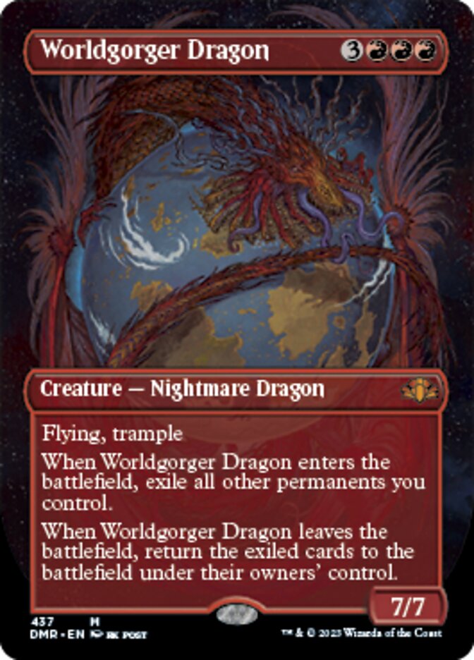 Worldgorger Dragon (Borderless Alternate Art) [Dominaria Remastered] | Arkham Games and Comics