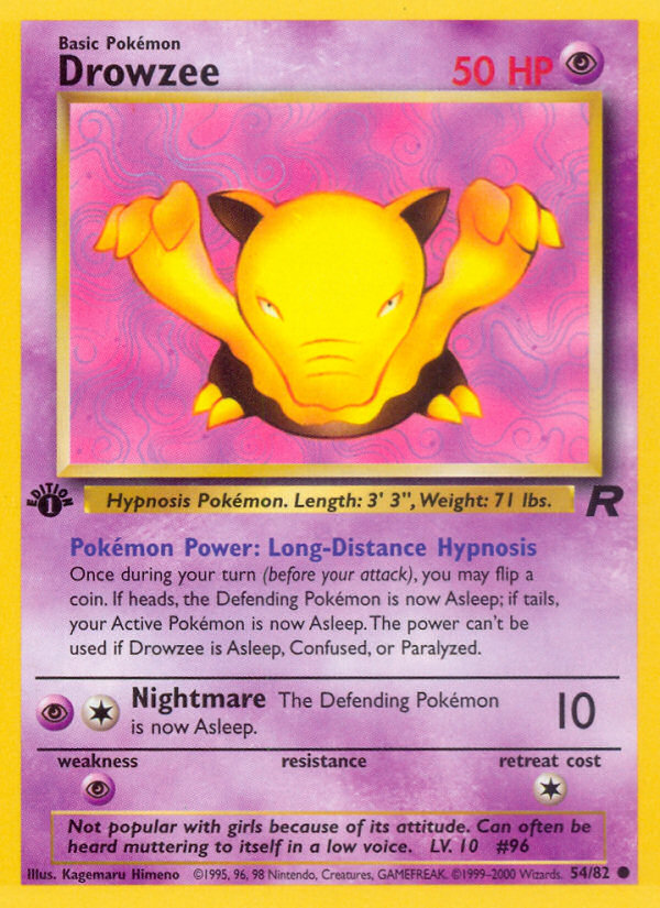 Drowzee (54/82) [Team Rocket 1st Edition] | Arkham Games and Comics