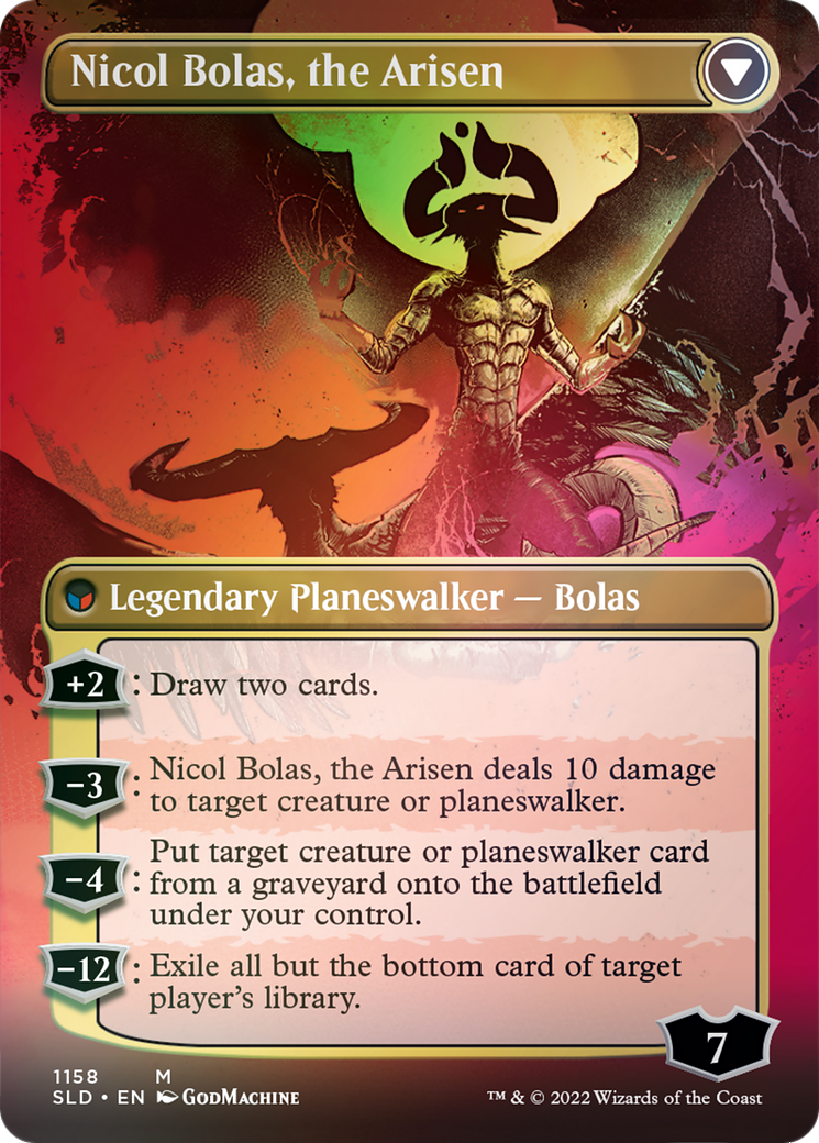 Nicol Bolas, the Ravager // Nicol Bolas, the Arisen (Borderless) [Secret Lair: From Cute to Brute] | Arkham Games and Comics