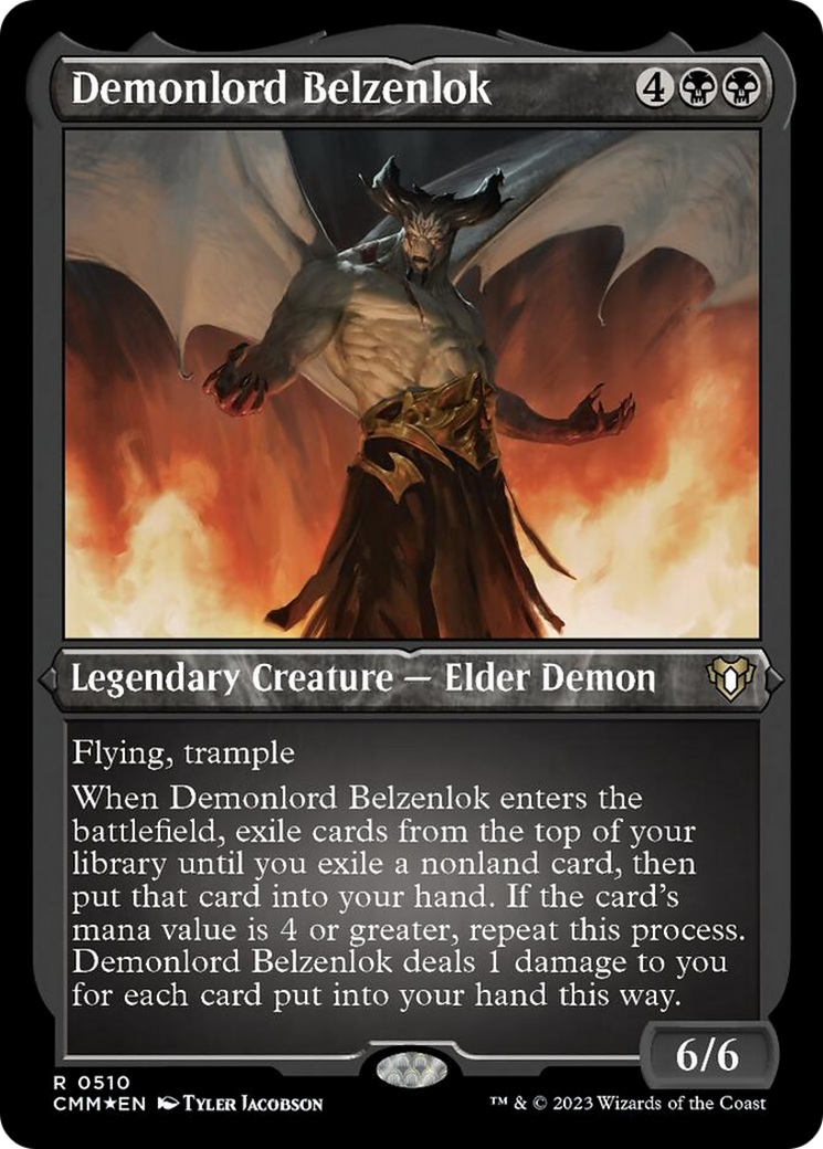 Demonlord Belzenlok (Foil Etched) [Commander Masters] | Arkham Games and Comics